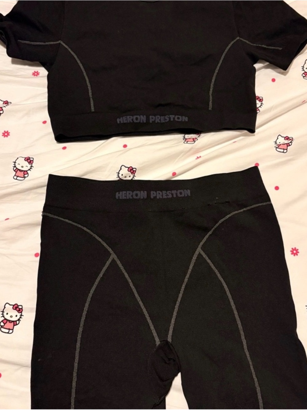 Heron Preston Black Active Waistband with Orange Logo Tab
